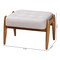 Baxton Studio Jeanine Japandi Greyish Beige Fabric and Walnut Brown Finished Wood Ottoman Footstool 233-13167-ZORO - alternate 8